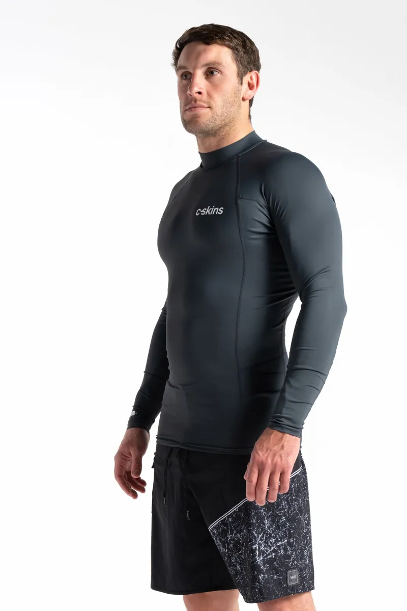 C-Skins Mens Long Sleeve UV Rash Vest Anthracite-1